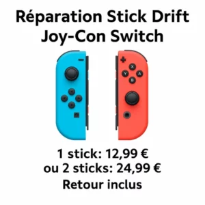 Réparation stick drift Joy-Con Nintendo Switch – remplacement joystick, retour inclus