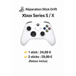 Réparation stick drift manette Xbox Series – remplacement joystick, retour inclus